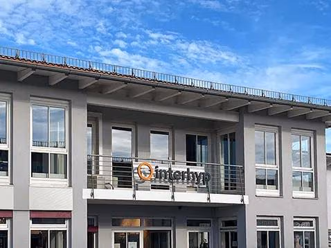 Außenansicht der Interhyp Geschäftsstelle Augsburg, Philipp-Häring-Straße 1